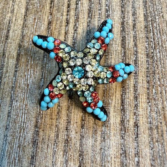 Colorful Starfish and Seahorse Brooch Set - Picture 3 of 5